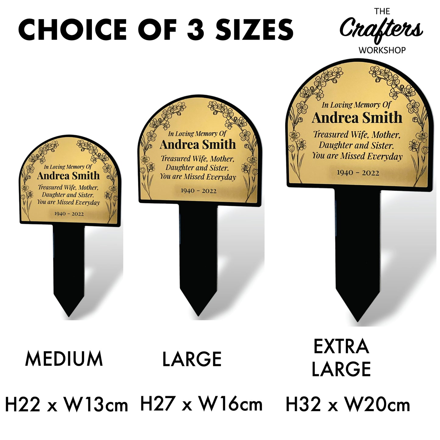 Arch Shaped Personalised Garden Memorial Stake Plaque
